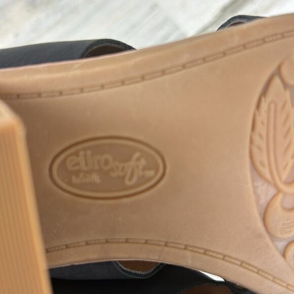 Sofft Women’s 9.5 Black Faux Suede Block Heel Open Toe Slingback Sandals NEW - Picture 10 of 10